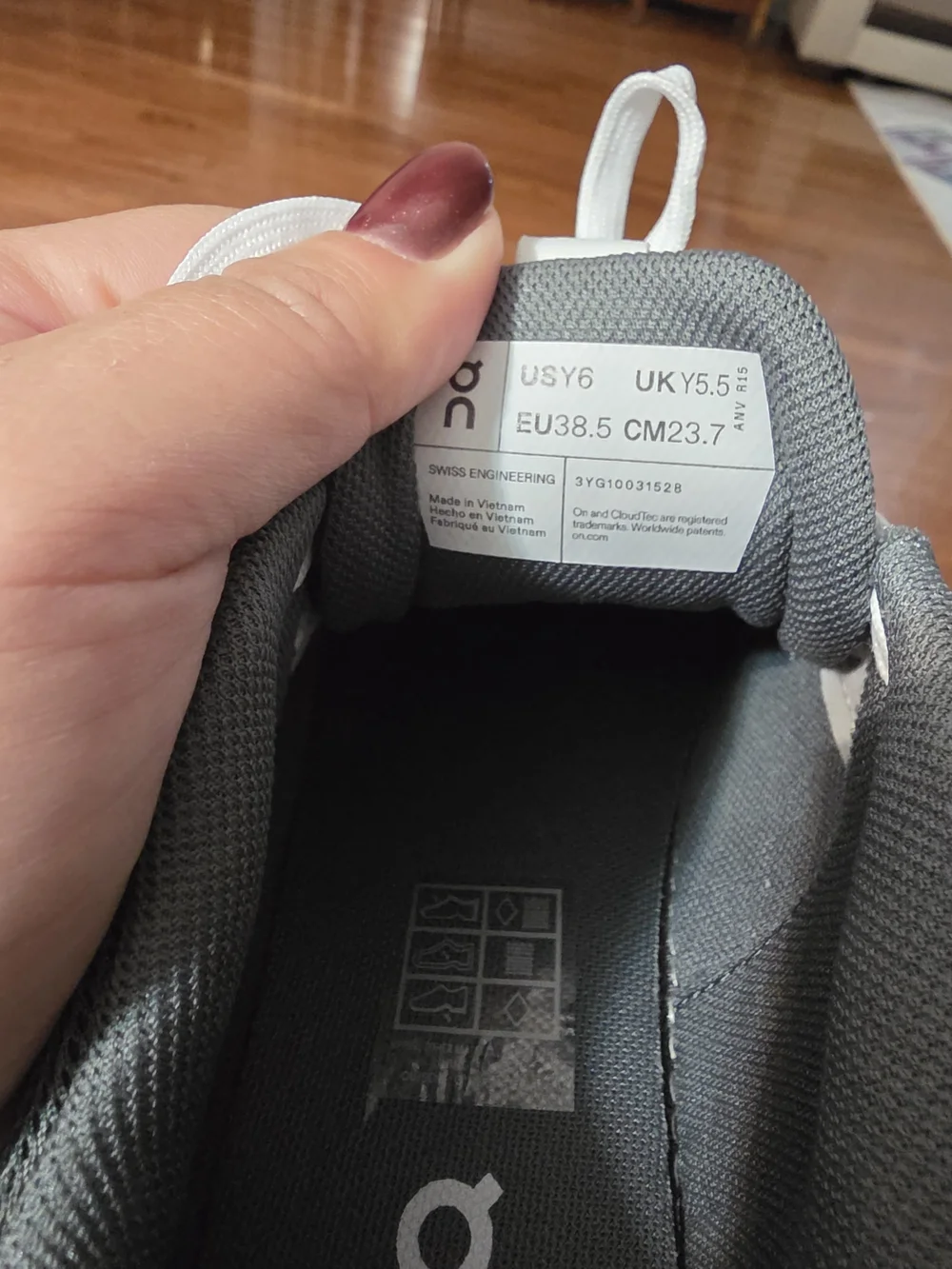On Running Kids White Sneakers with Gray Accents